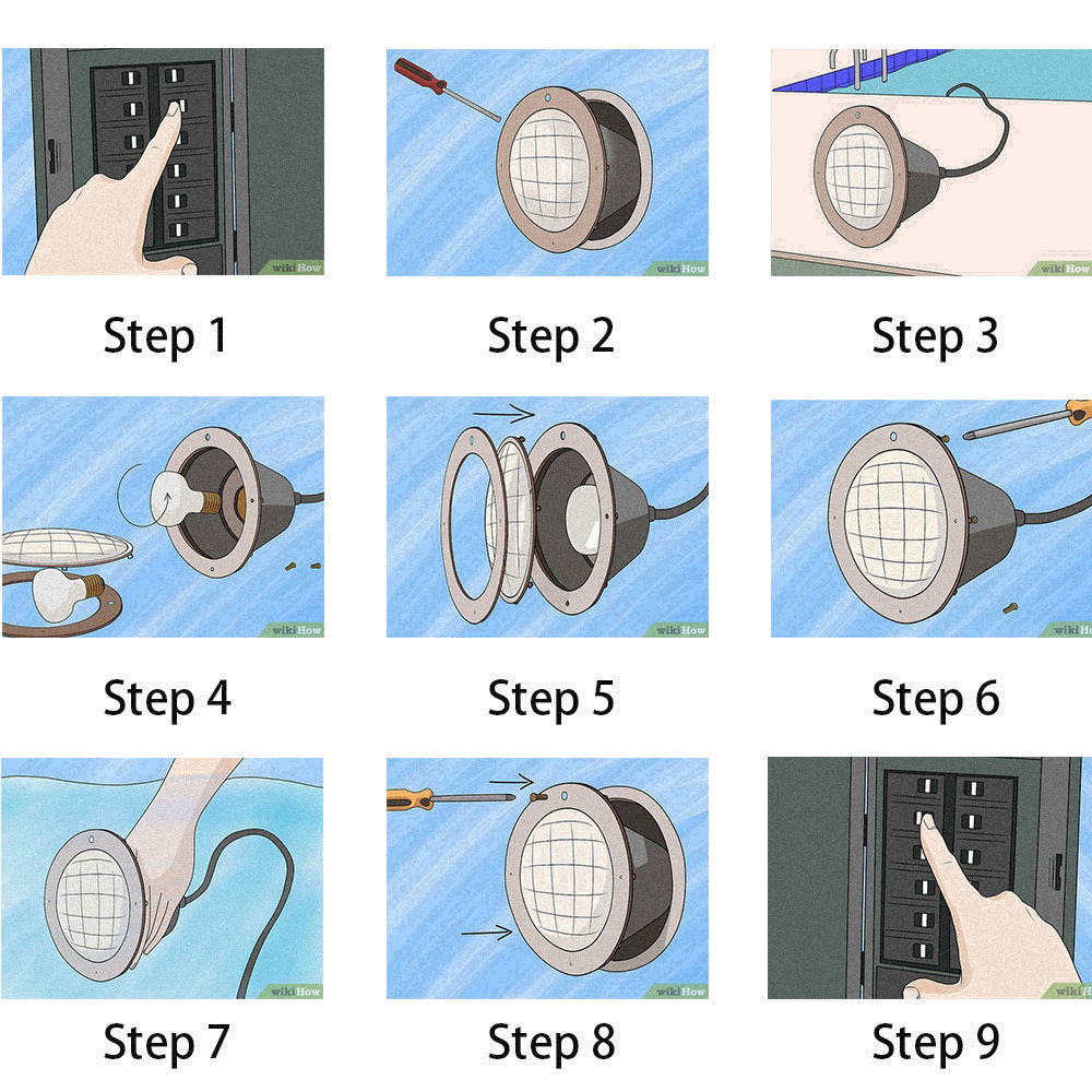 How to replace the pool lights underwater?