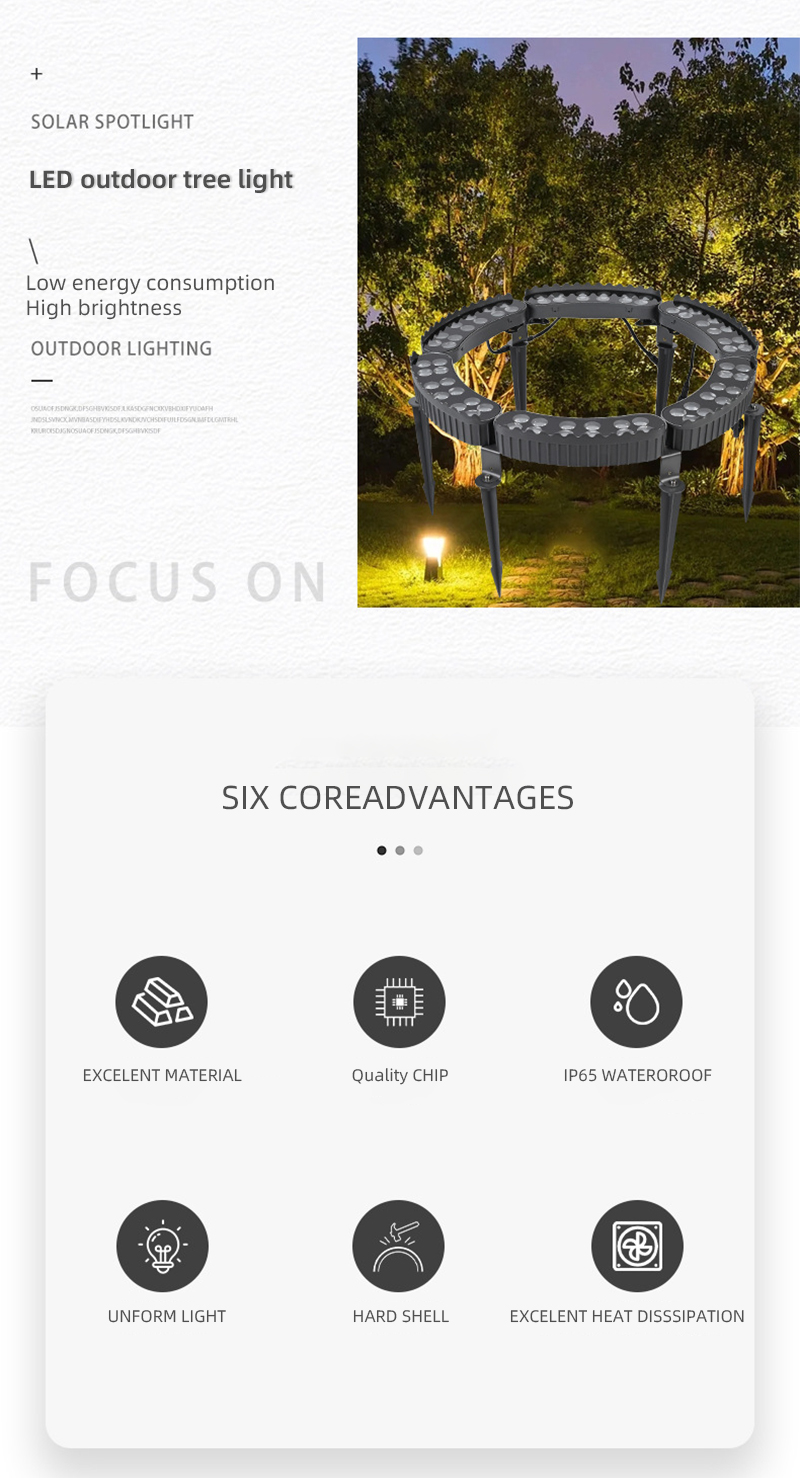 LED Palm Hug Tree Ring Light