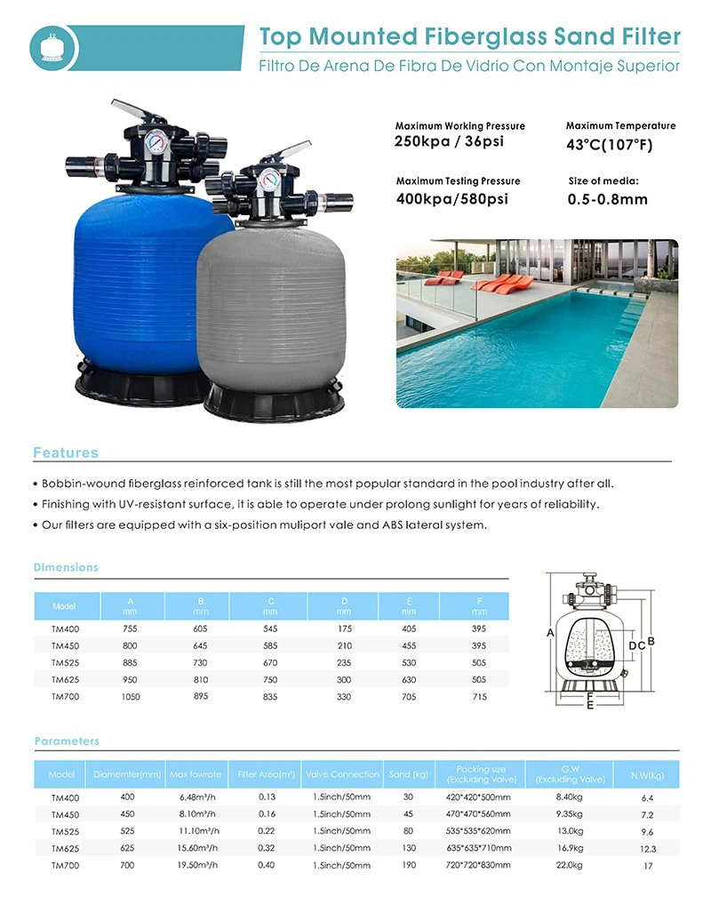 Obbin Wound Gray Pool Commercial Sand Filter