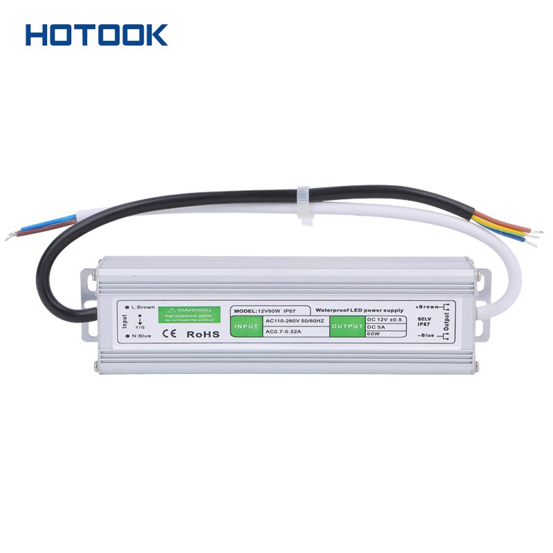 60W  DC12V 5A IP67 Waterproof LED Transformer