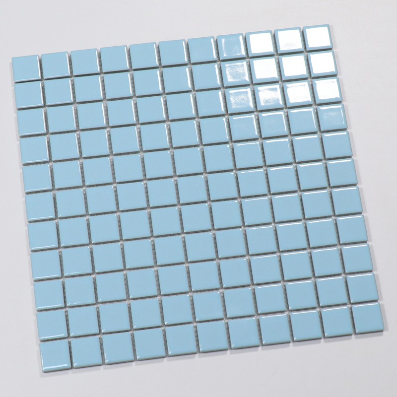 OEM Blue Self Adhesive Glass Marble Floor Ceramic Fish Scale Fan shaped Tiles Mosaic Diamond Vinyl Bathroom Equipment Arched