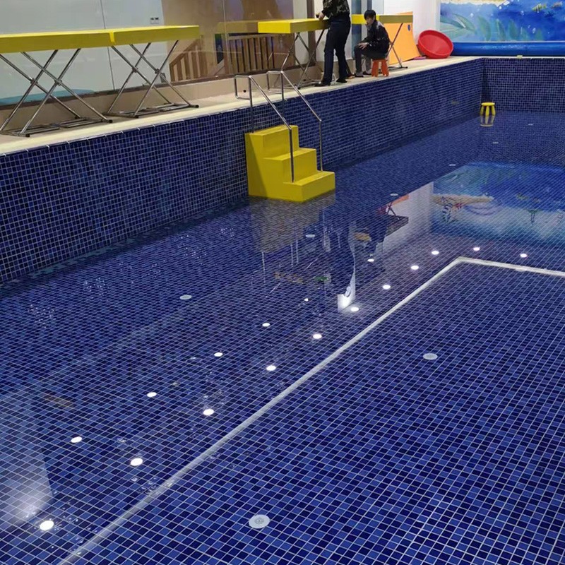 Iradescent Swimming Mosaic Tile Blue Color Tiles Glass Designs Pool