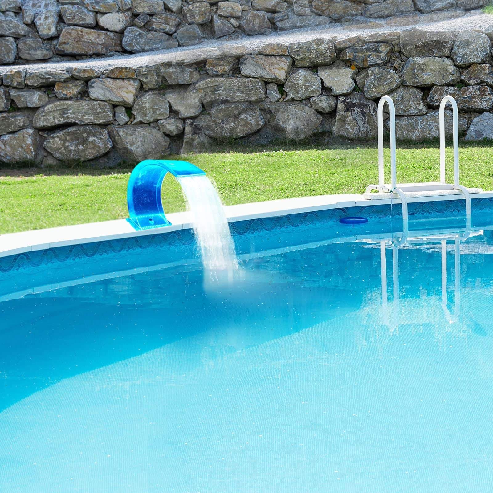 Transparent Acrylic Water Cascada piscina Custom Outdoor Water Descent led Swimming Pool Waterfall(1)