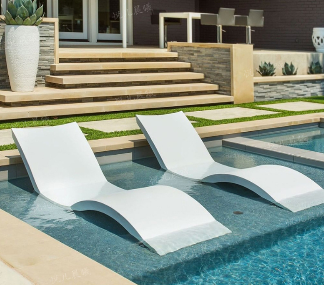 Modern Fiberglass Outdoor Beach Sun Loungers