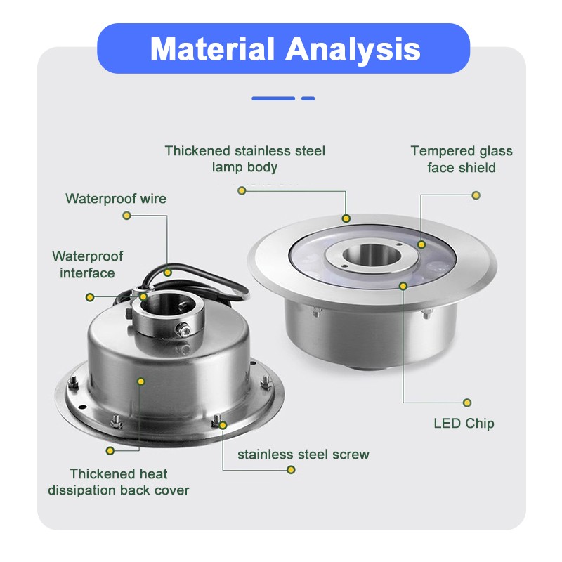 18W IP68 Stainless Steel  High Power RGB led Fountain light