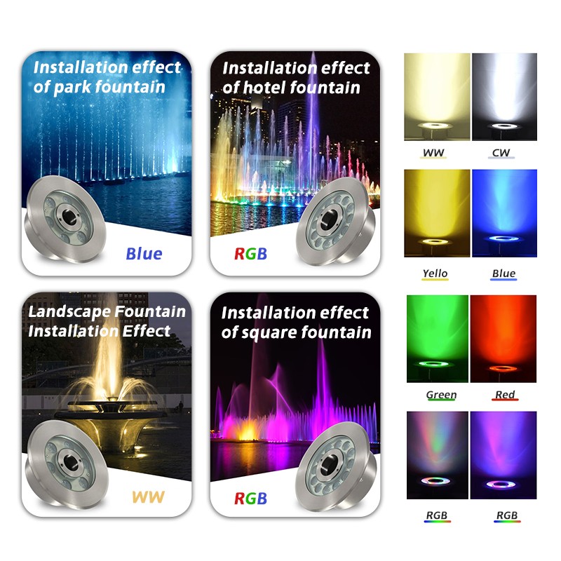 18W IP68 Stainless Steel  High Power RGB led Fountain light
