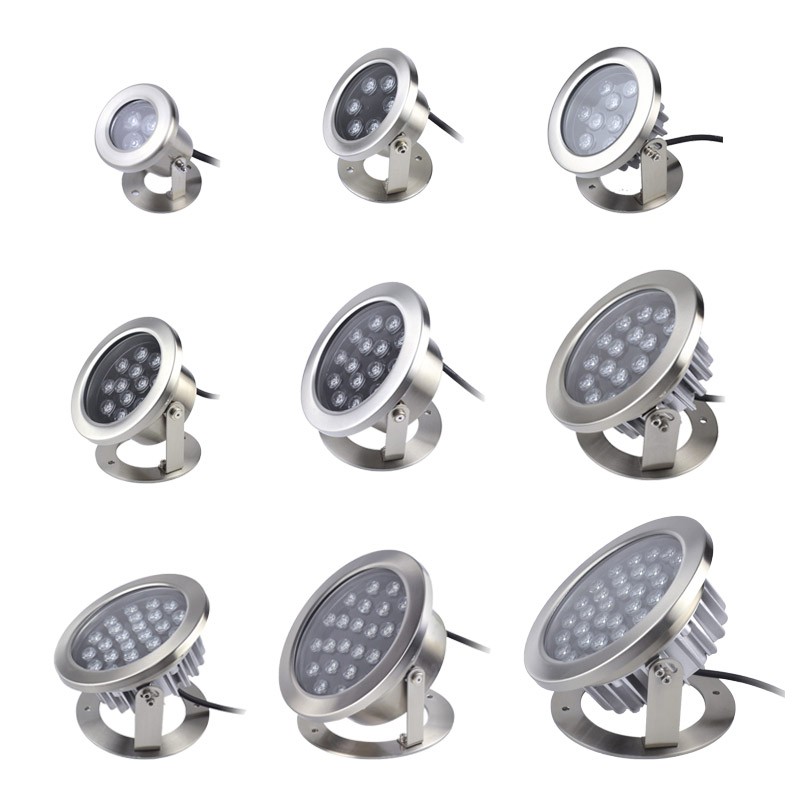 Premium 24W D240MM Stainless Steel RGB led underwater light with raditor