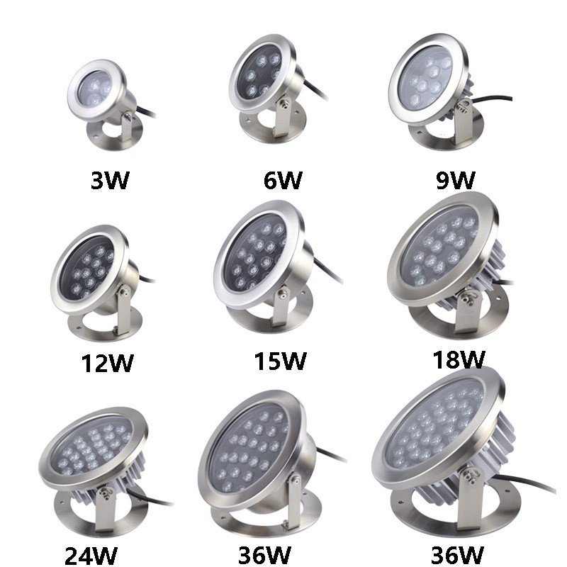 Premium 24W D215mm Stainless Steel RGB led underwater light with raditor