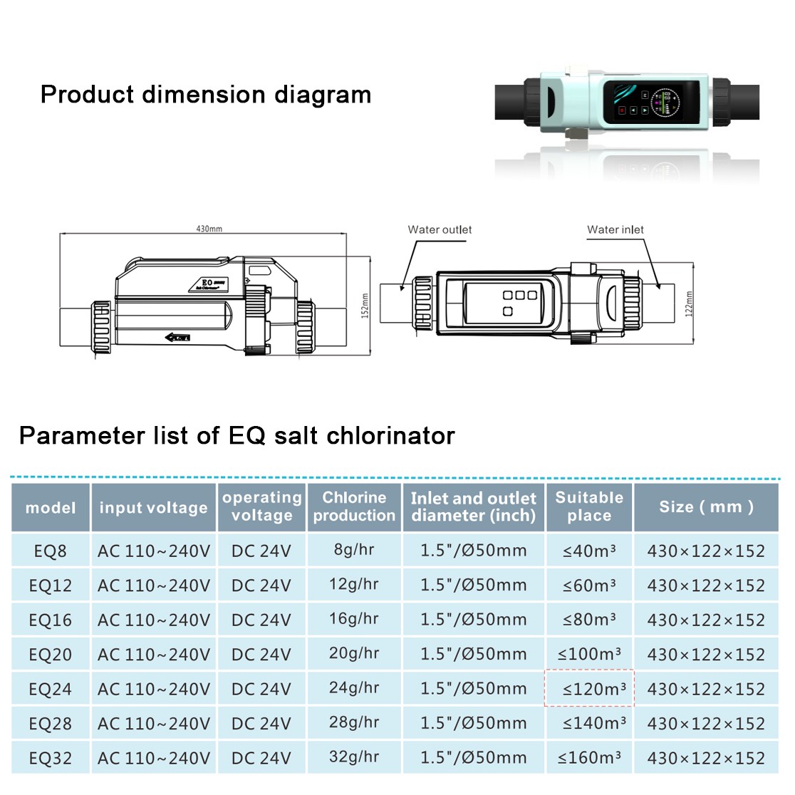 TUYA APP Control Pool  Salt Water Chlorinator