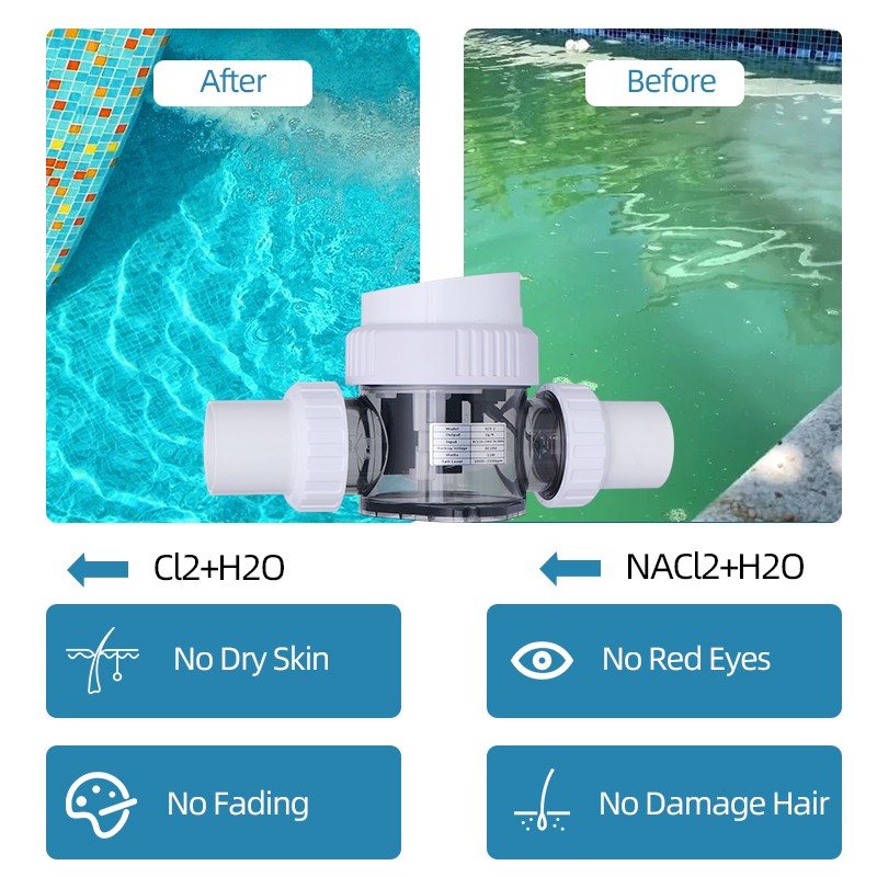 8g/hr to 50g/hr Pool Salt Chlorine Generator