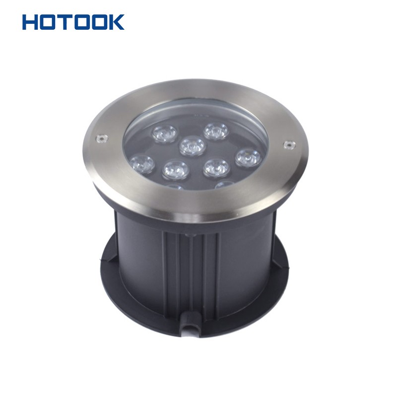 Regular 9W D168mm Stainless Steel High Power RGB LED Underground