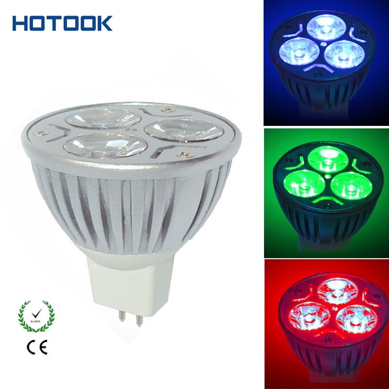 Red Blue Green MR16 3W LED Spot Light Bulb Lamp Lights