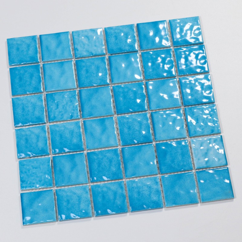 Iradescent Swimming Mosaic Tile Blue Color Tiles Glass Designs Pool