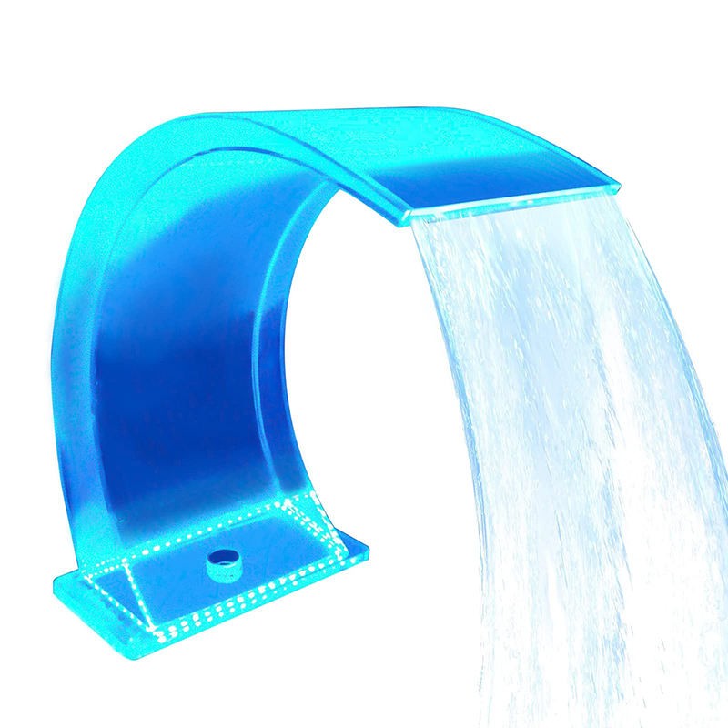 Transparent Acrylic Water Cascada piscina Custom Outdoor Water Descent led Swimming Pool Waterfall(1)