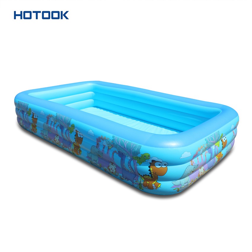 Blue Snd White Dinosaur Inflatable Pool